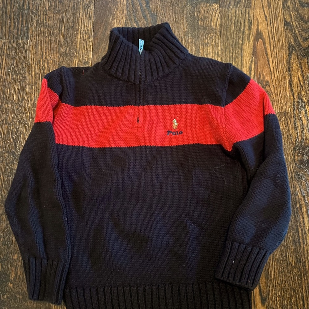 Black and red Ralph Lauren half zip sweater size 5